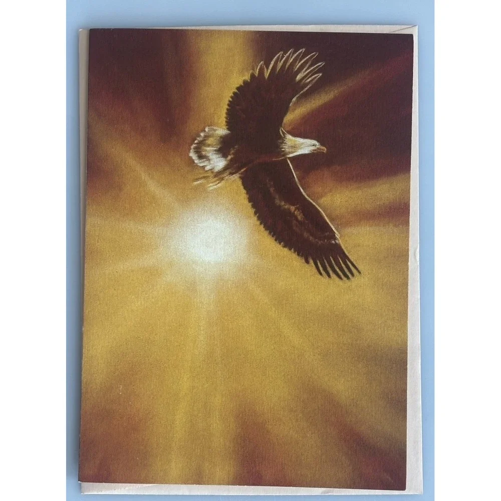 8 Vtg Wildlife Note Cards w Envelopes Cougar Eagle Bear Buffalo Blank Inside 5x7